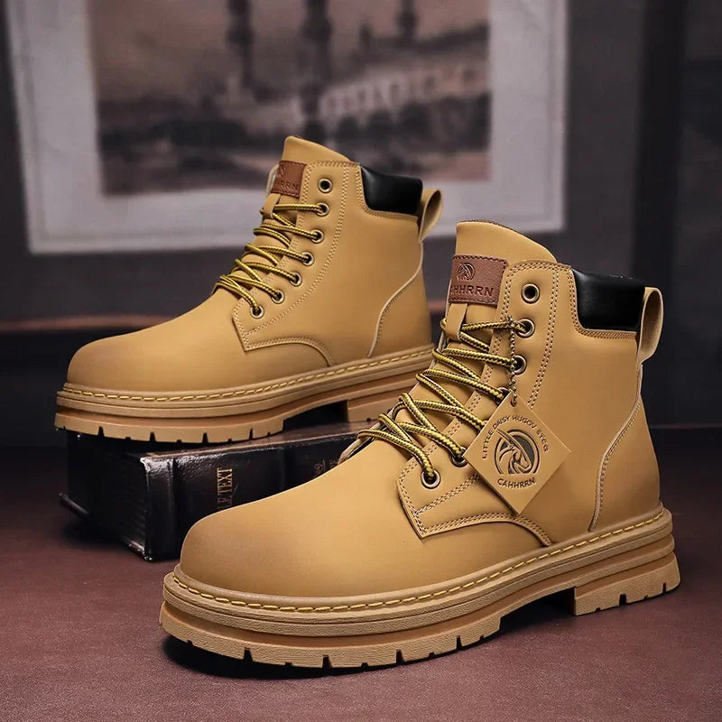 High Top Boots Men's Leather Shoes Fashion