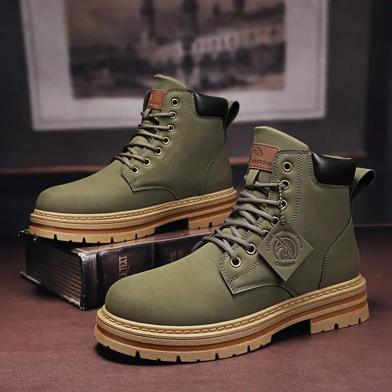 High Top Boots Men's Leather Shoes Fashion